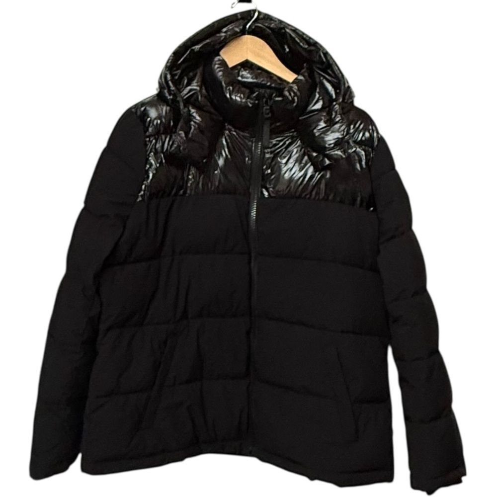 Calvin Klein Infinite Stretch Black Hooded Puffer Coat. XL.